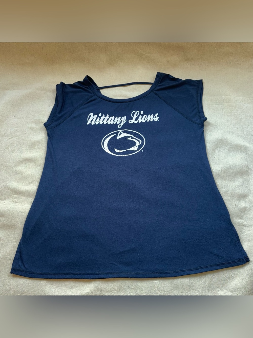 Colosseum Penn State Nittany Lions Sparkle Logo Criss Cross Back Tee Plus XXL